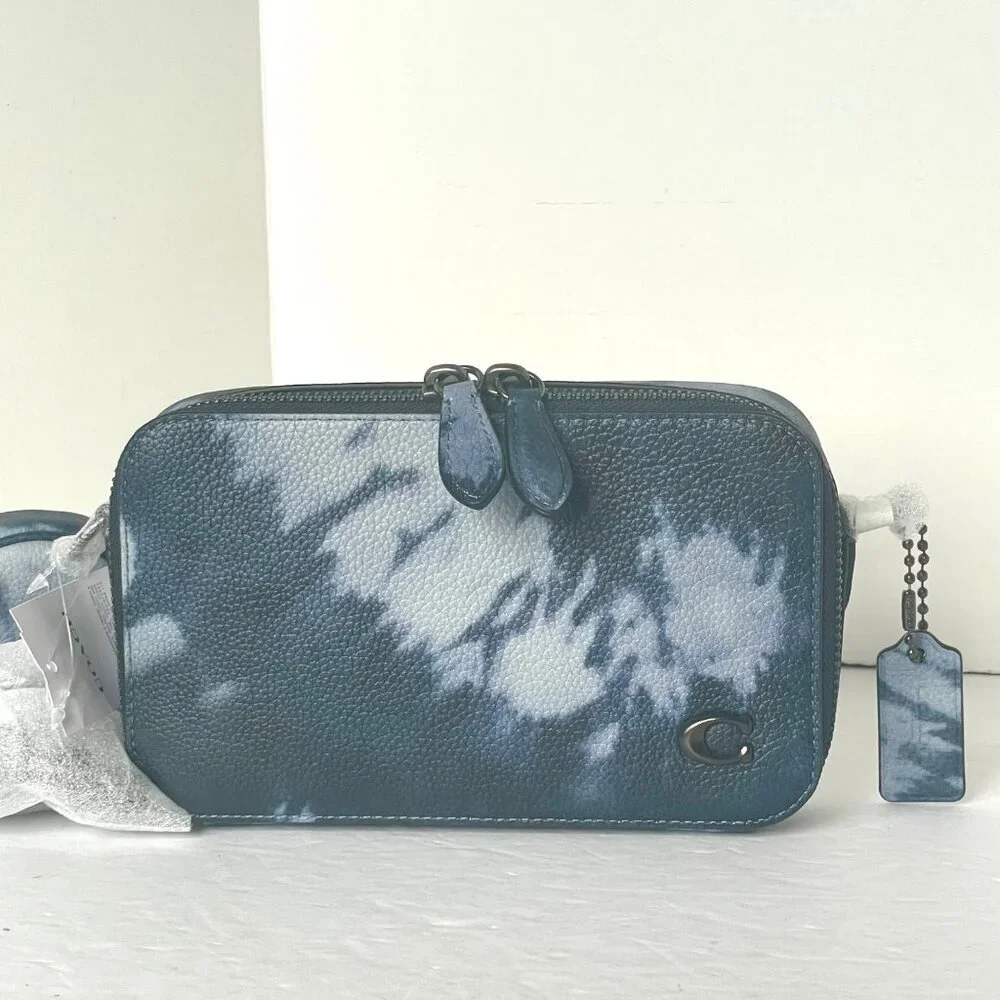 Coach Charter Tie Dye Slim Crossbody Blue Leather Sling Bag CU208 - Picture 2 of 12